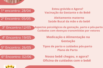 Grupo de Gestantes inicia encontros no dia 28 de abril 