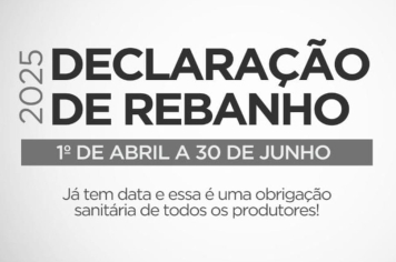 Recadastramento Anual do Rebanho deverá ser feito a partir de abril