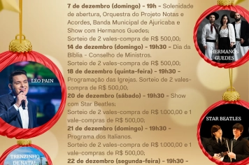 Município divulga programação oficial do Natal Luz 2025