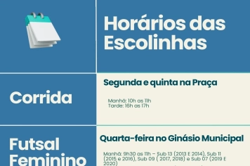 Treinos das escolinhas iniciam na próxima semana