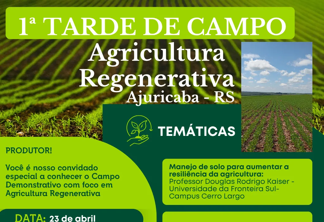 Emater e parceiros promovem 1ª Tarde de Campo sobre Agricultura Regenerativa 