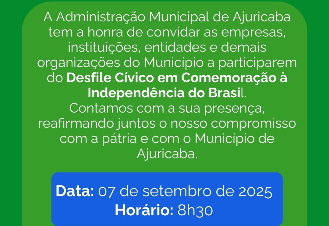 Município se prepara para o Desfile Cívico 