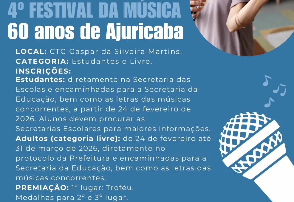 4º Festival da Música integra programação dos 60 anos do Município