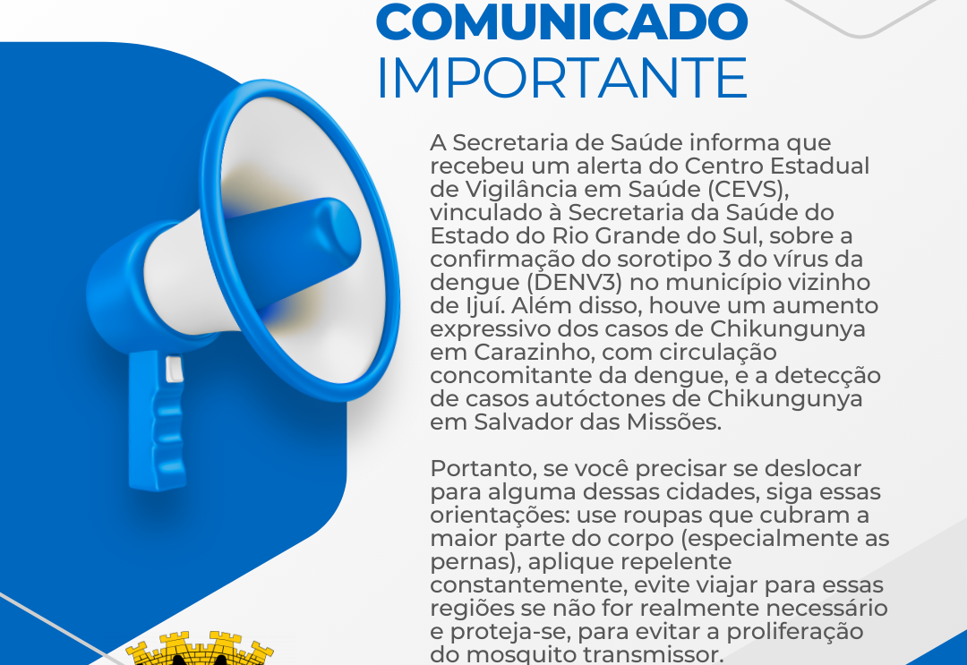 Município redobra a atenção após confirmação do Sorotipo 3 da Dengue em Ijuí 